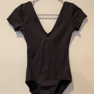 Black cap sleeve leo Adult Small